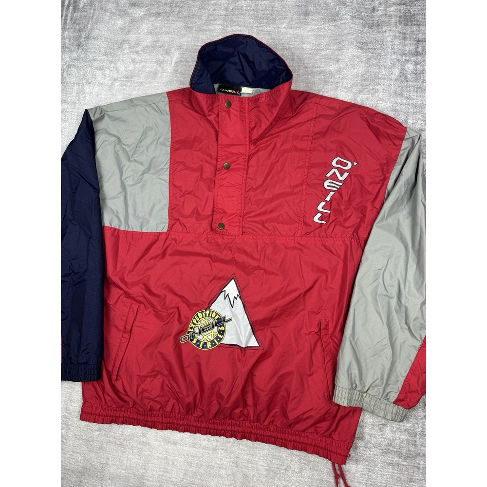 O'NEILL Jacket Mens XL Red Expedition Series‎ Ski Surf Kangaroo Pocket Vtg 80s